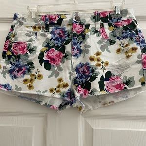 Forever 21 Floral Denim Shorts Size 27